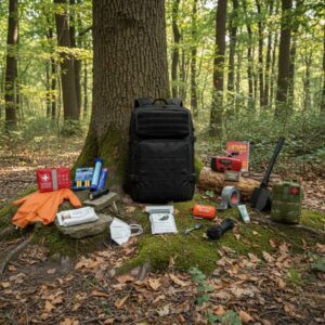 Išvykimo krepšys, išgyvenimo kuprinė🎒 90 Juoda klasikine titulinis